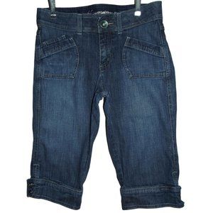 Lee No Gap Waistband 8 x 16" Blue Denim Pedal Pusher Jeans cropped crop